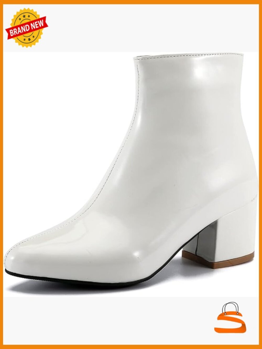Pointed Toe Ankle Boots Chunky Heel Side Zipper Faux Fur Lining Fall Winter
